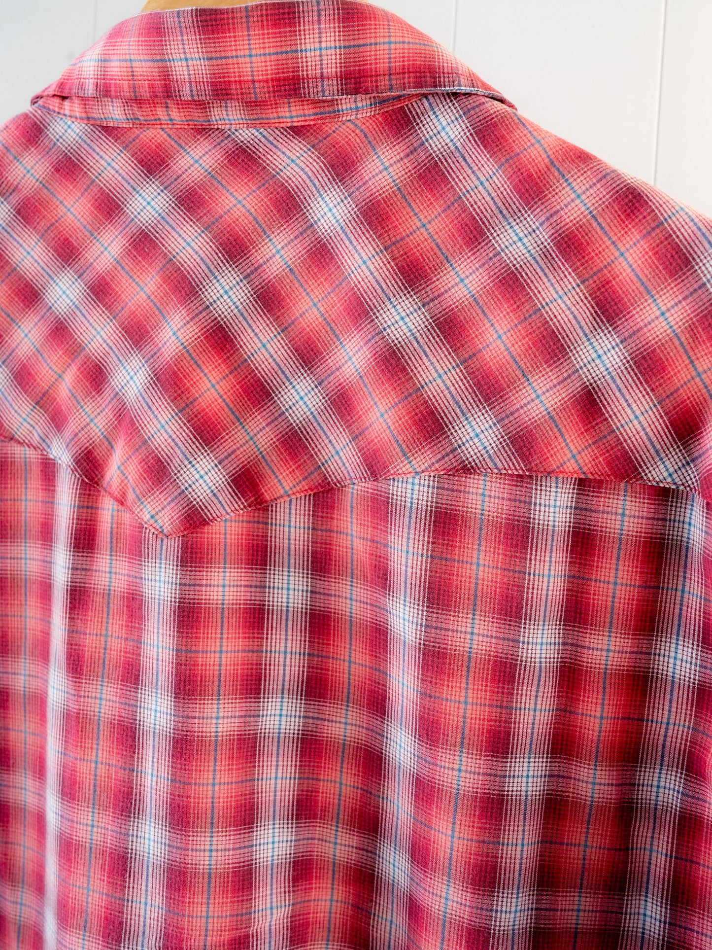 "WRANGLER" Plaid Short Sleeves Western Snap Shirt