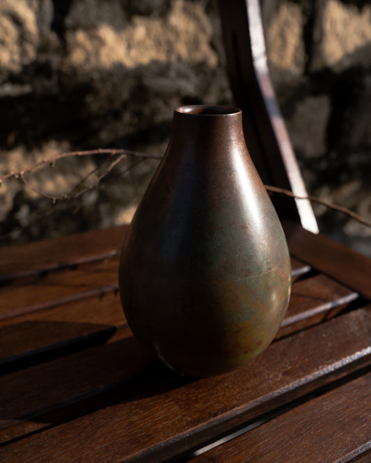 SHOWA ERA - Bronze Vase 昭和時期 長谷川惠久 青銅 一輪 花器