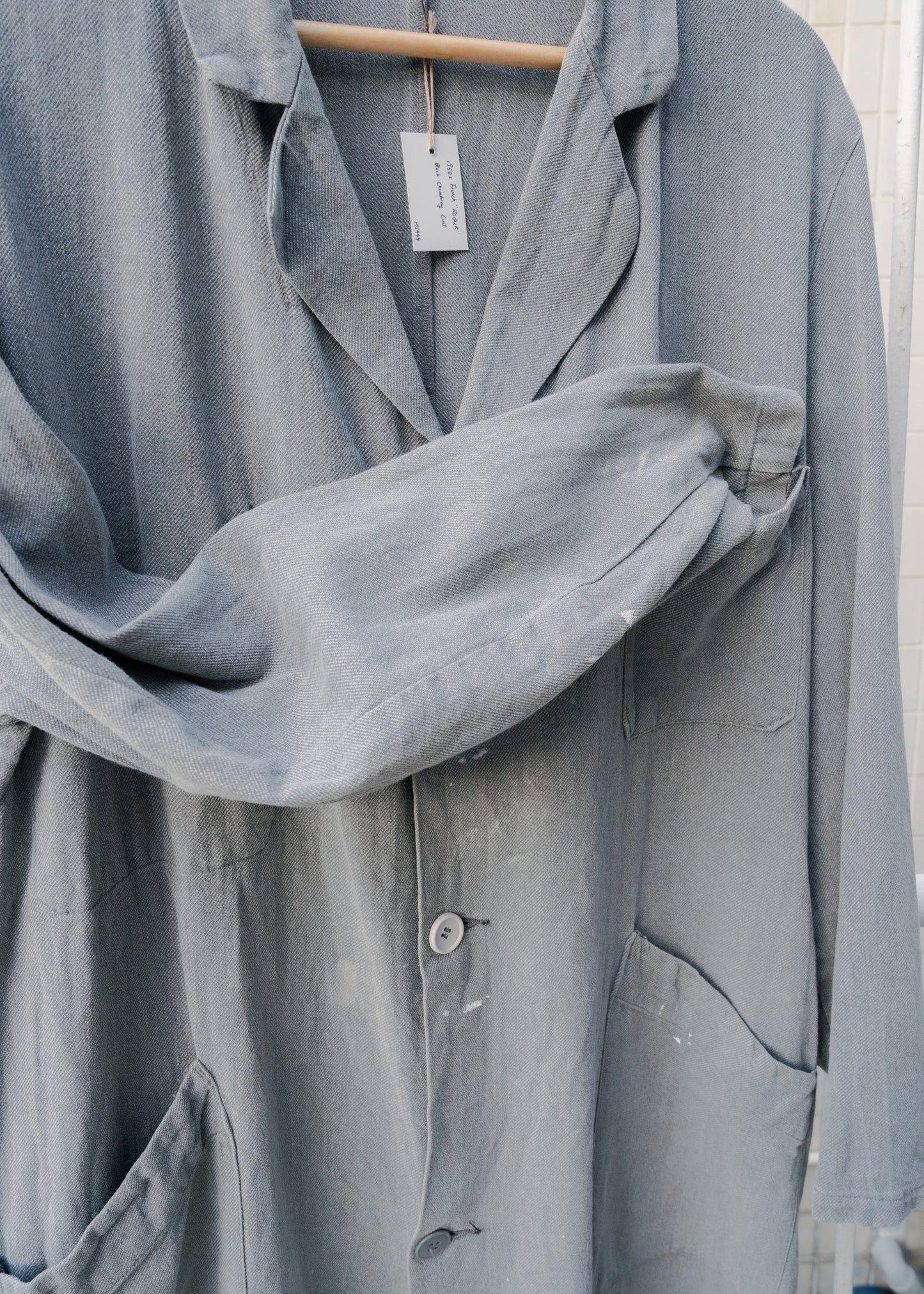 1950-60s "ROBUR" French Black Chambray Coat