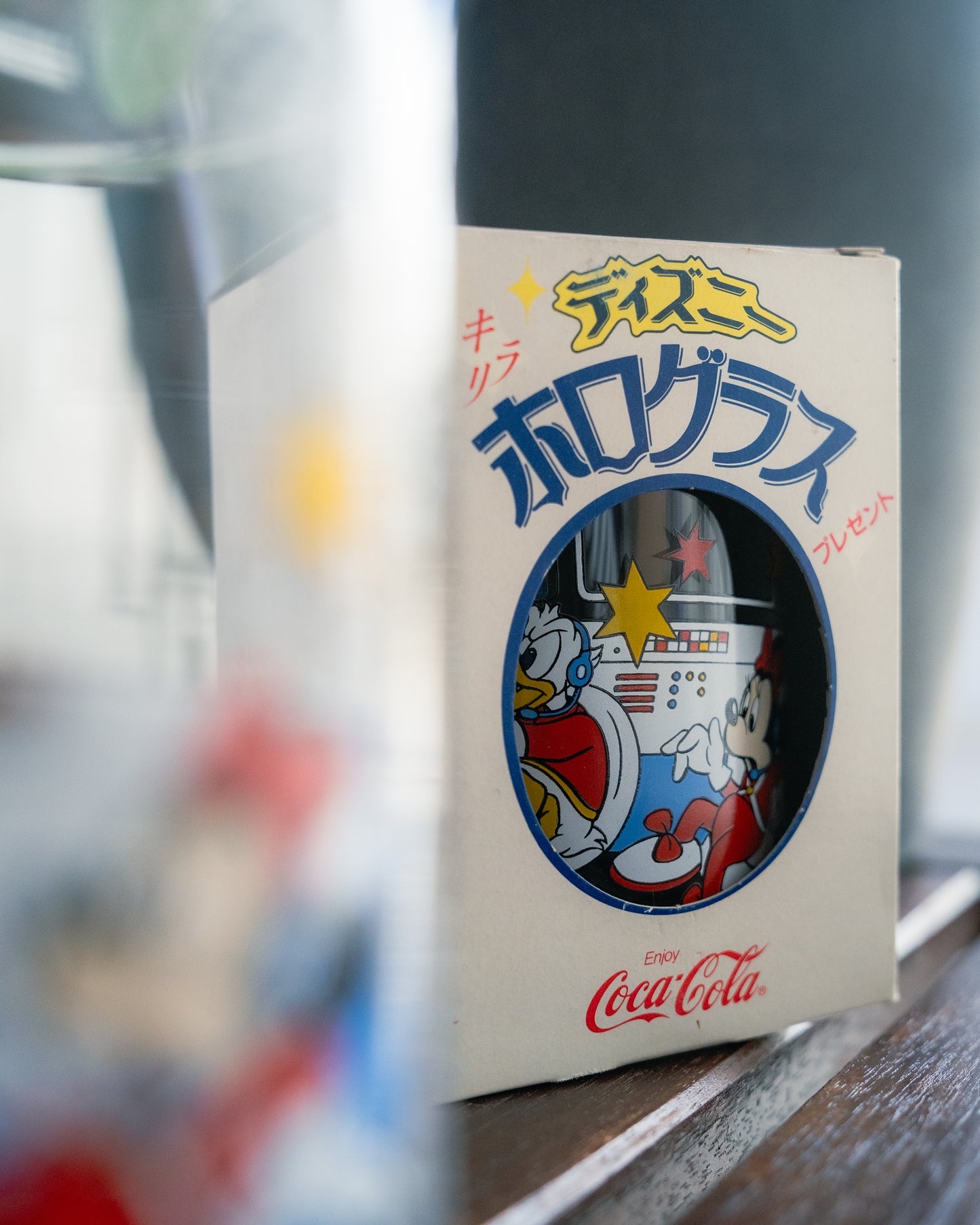 COCA-COLA x Disney Mickey & Donald Space Ship Glass Cup with box