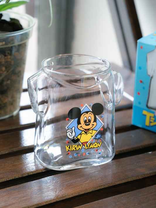1980s KIRIN LEMON x DISNEY Mickey Mouse T-Shirt Glass Cup