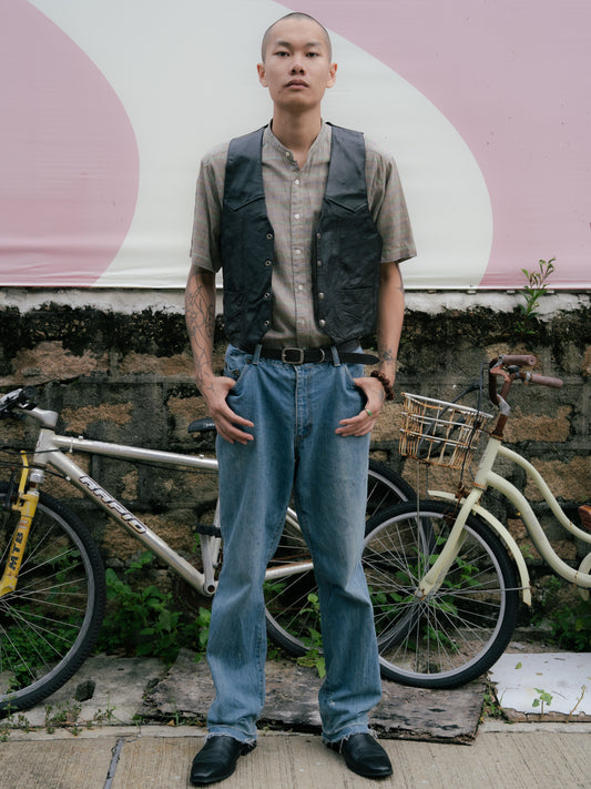 "RENOWN" Stand Collar Short Sleeve Shirt