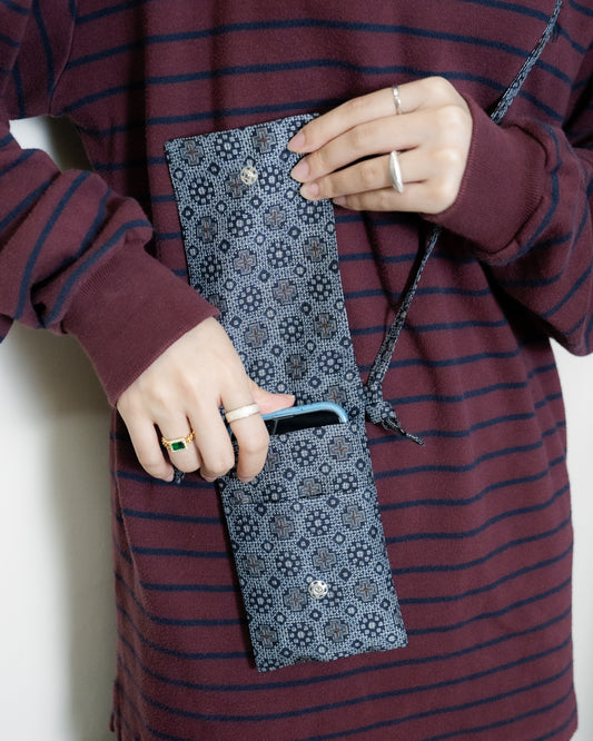 和布生地 手作りキャリーバッグ 日本手造和布小物袋