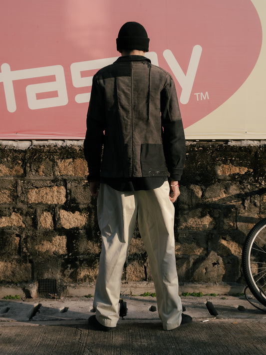 1930-40s French Black Moleskin Work Jacket