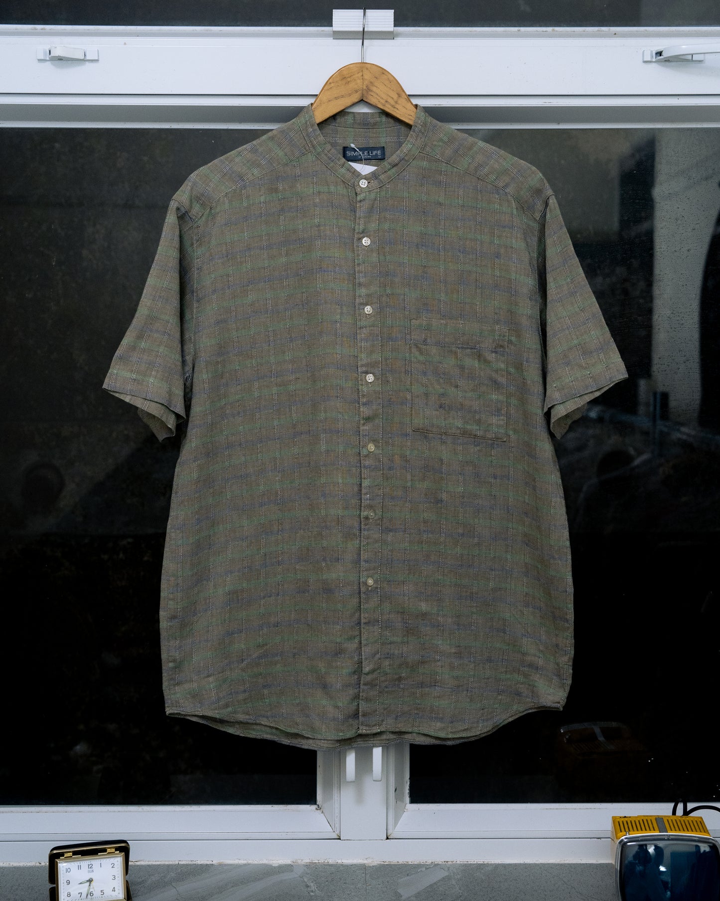 "RENOWN" Stand Collar Short Sleeve Shirt