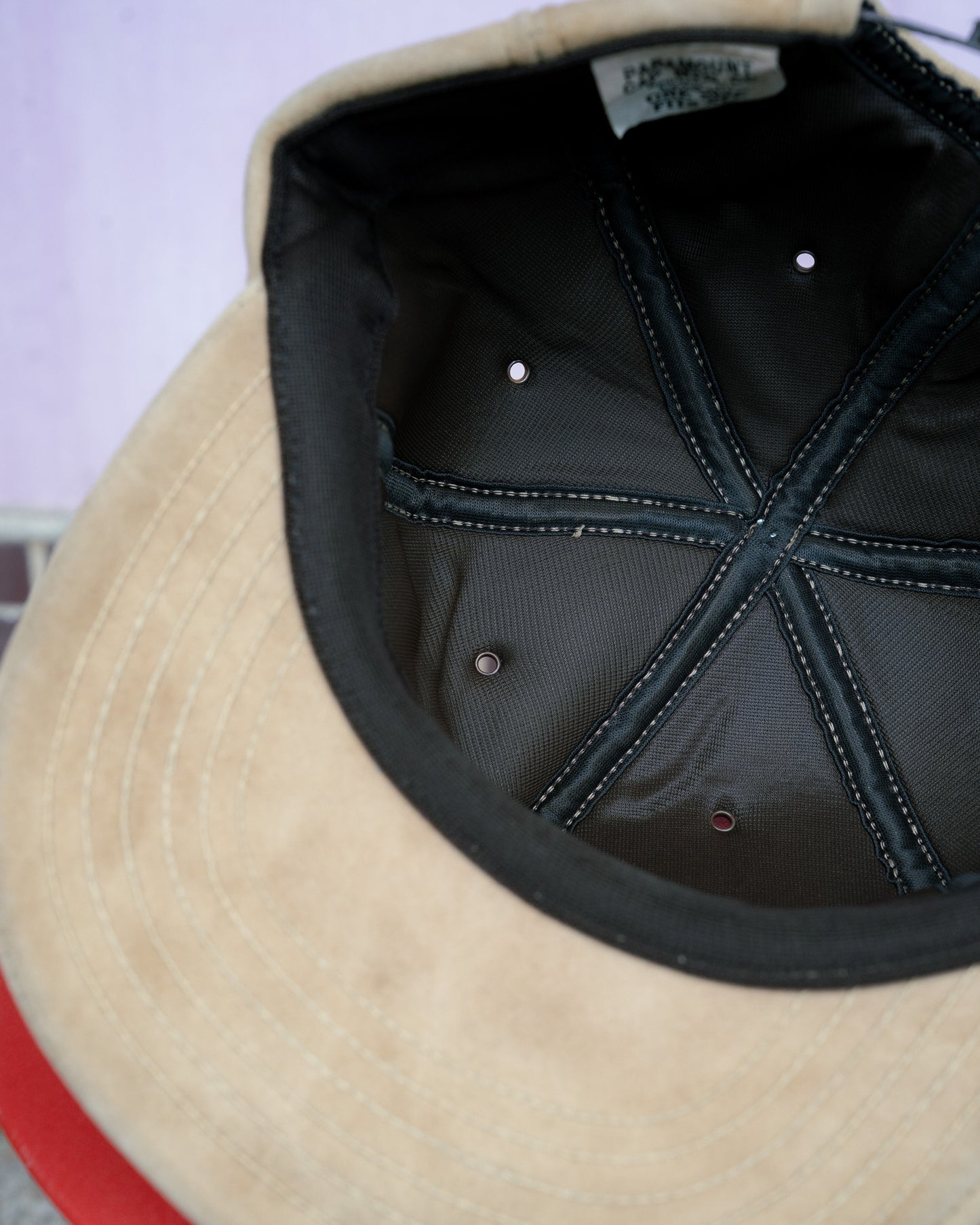 1980s "Paramount Cap Mfg Co." Paymaster Seeds Faux Suede Cap