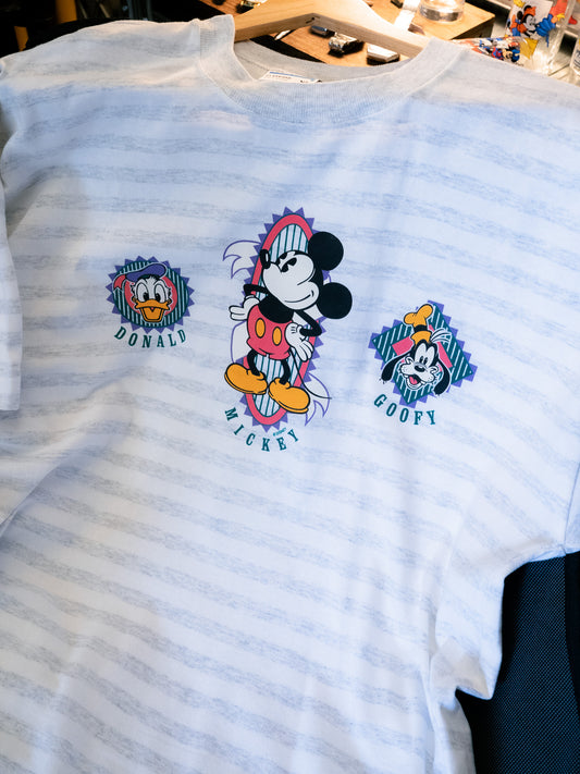 1990s "GEAR FOR SPORTS" Disney Trio Character Oversized Striped Tee - NOS