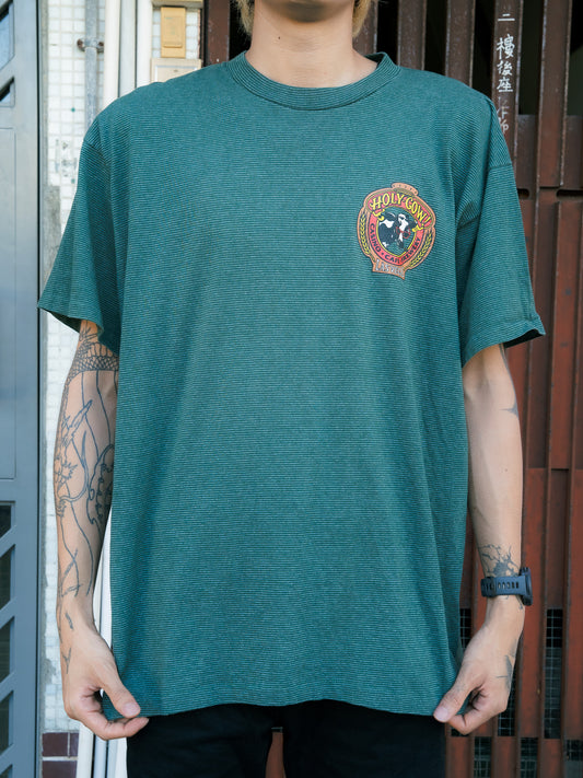 1990s "TENNESSEE RIVER GOLD" Holy Cow Las Vegas Striped Tee