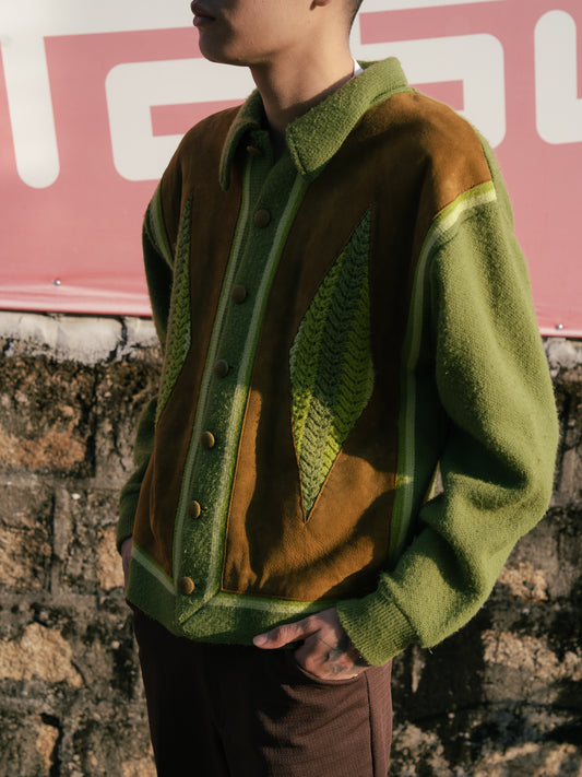 1960s “BRENT” Suede Acrylic Cardigan