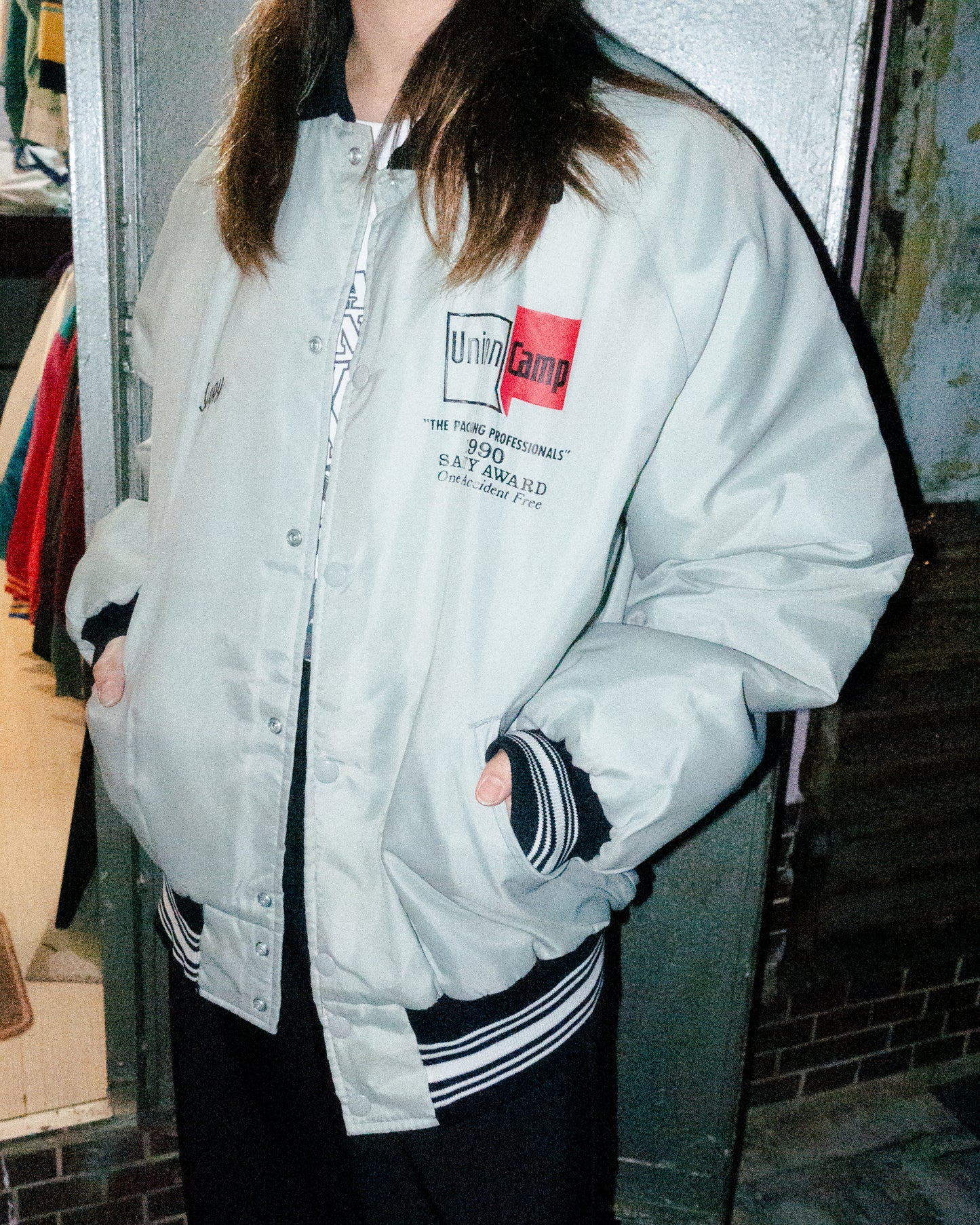 1990s "ART-FLO" UNION CAMP' Satin Jacket