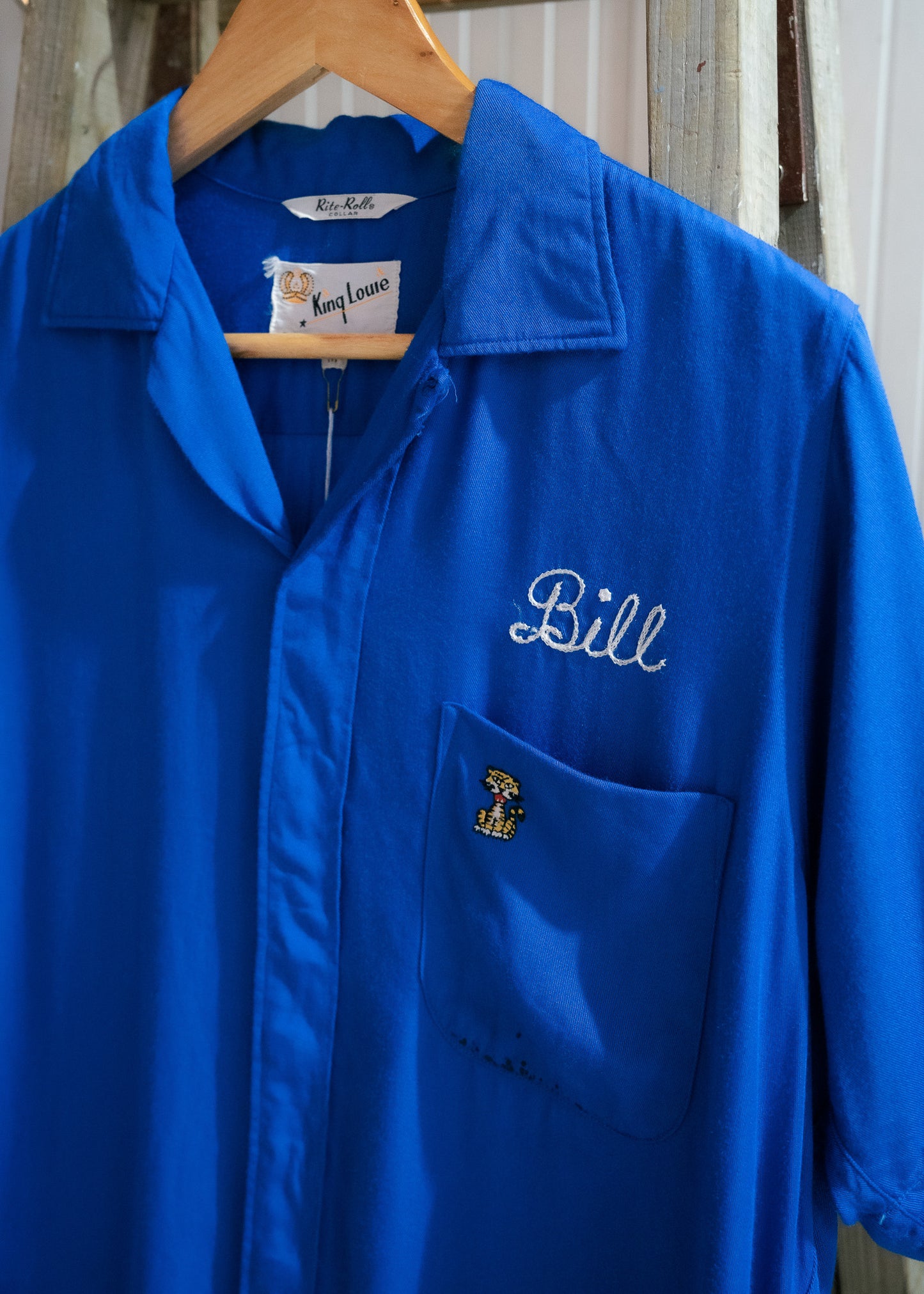 1960s "KING LOUIE" Rayon Guabardine Bowling Shirt
