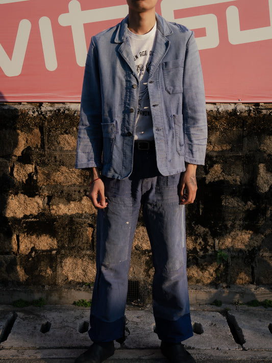 ~1950s French Moleskin Lapeled Work Jacket