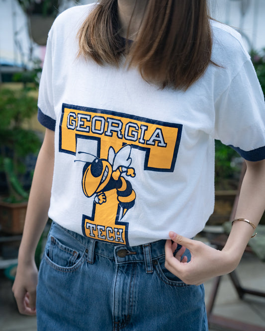 1980s "RUSSELL ATHLETIC" Georgia Tech Ringer Tee