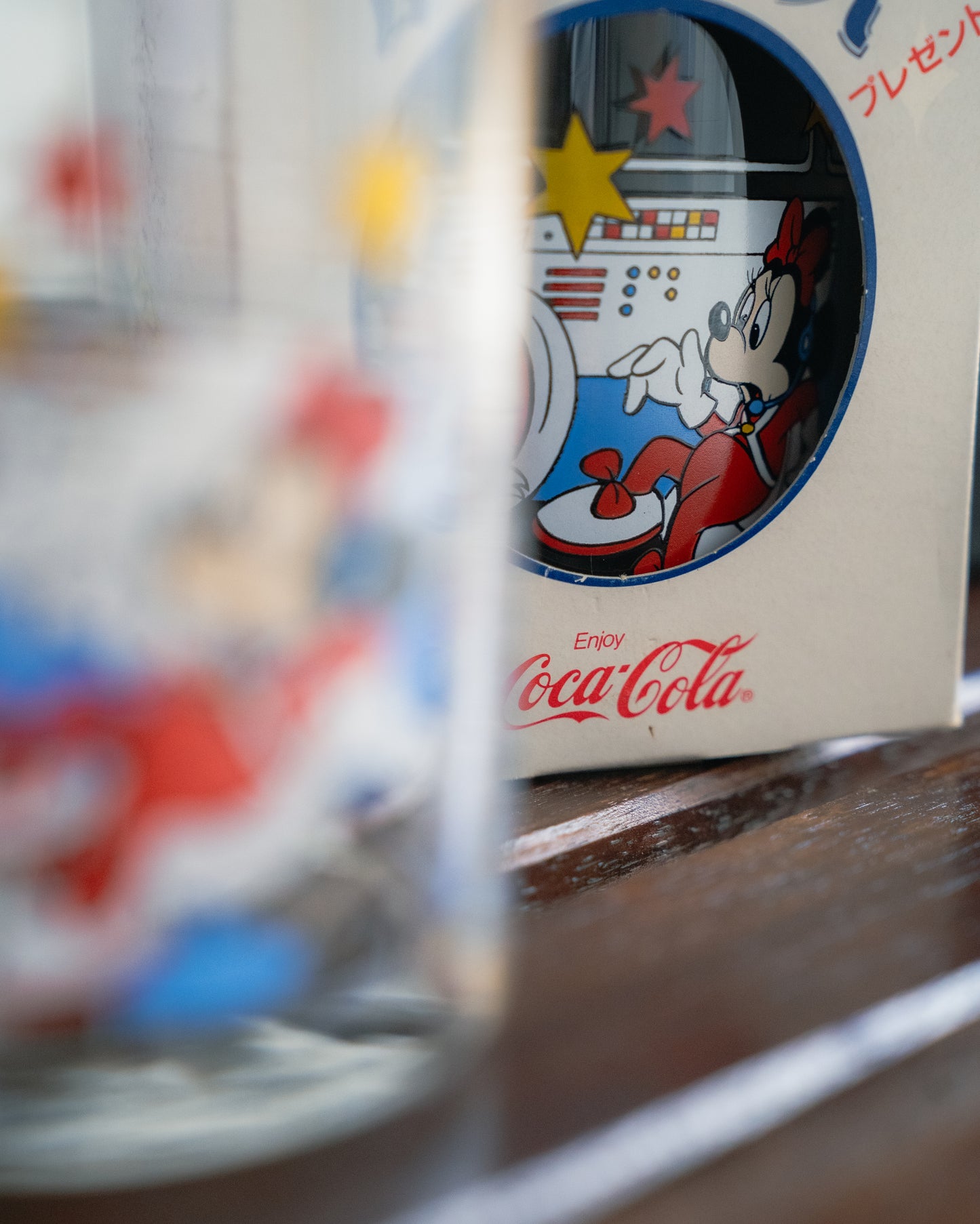 COCA-COLA x Disney Mickey & Donald Space Ship Glass Cup with box