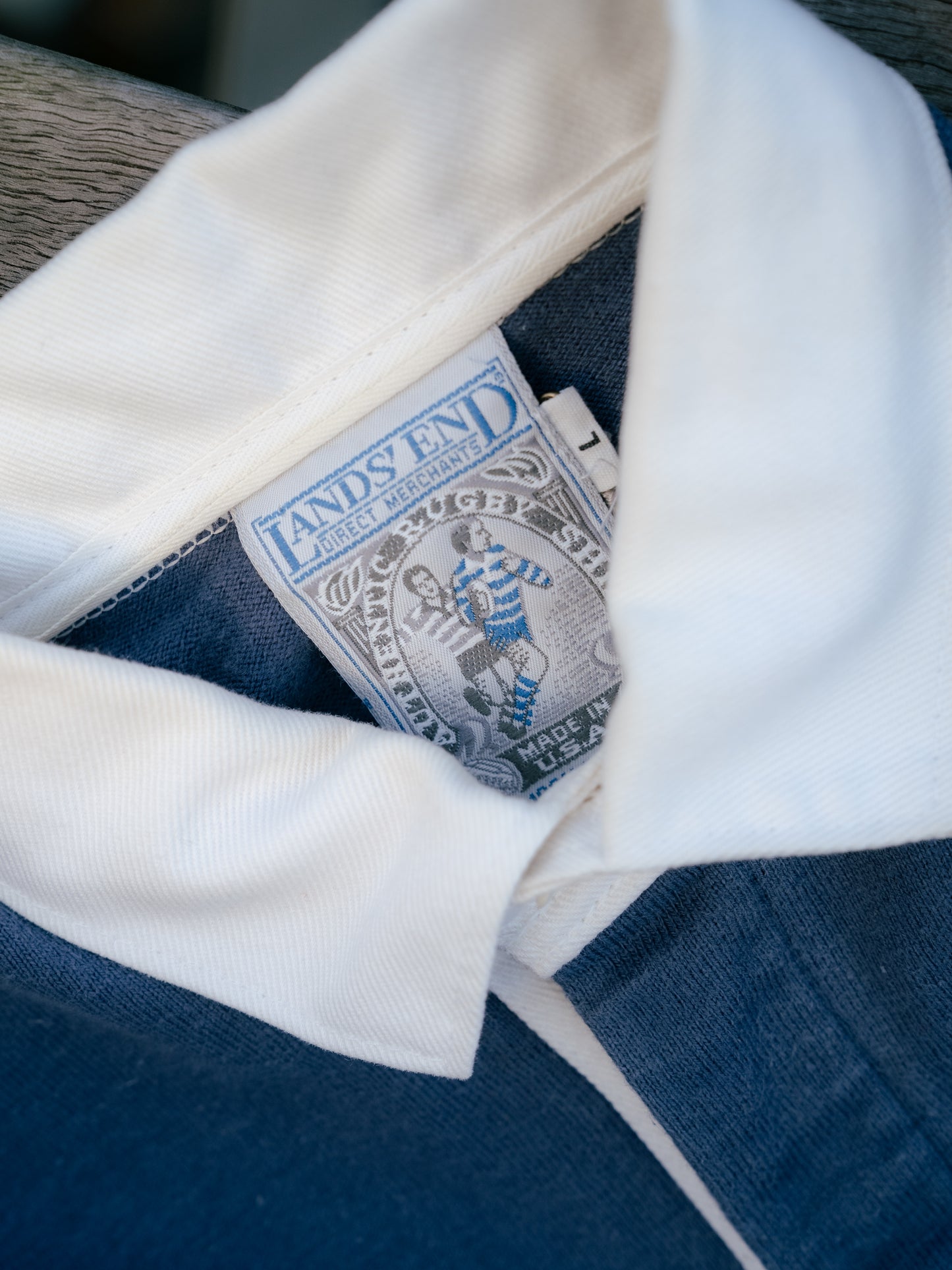 1990s "LANDS' END" Rugby Polo Shirt
