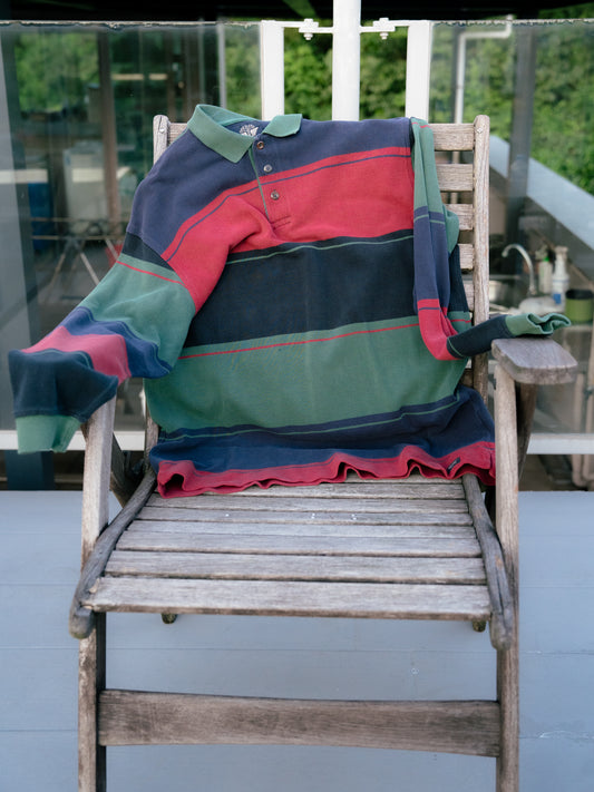 1990s "DOCKERS" Long Sleeve Rugby Polo Shirt