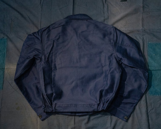 1940s "CREPIER" French Moleskin Cyclist Jacket - Deadstock