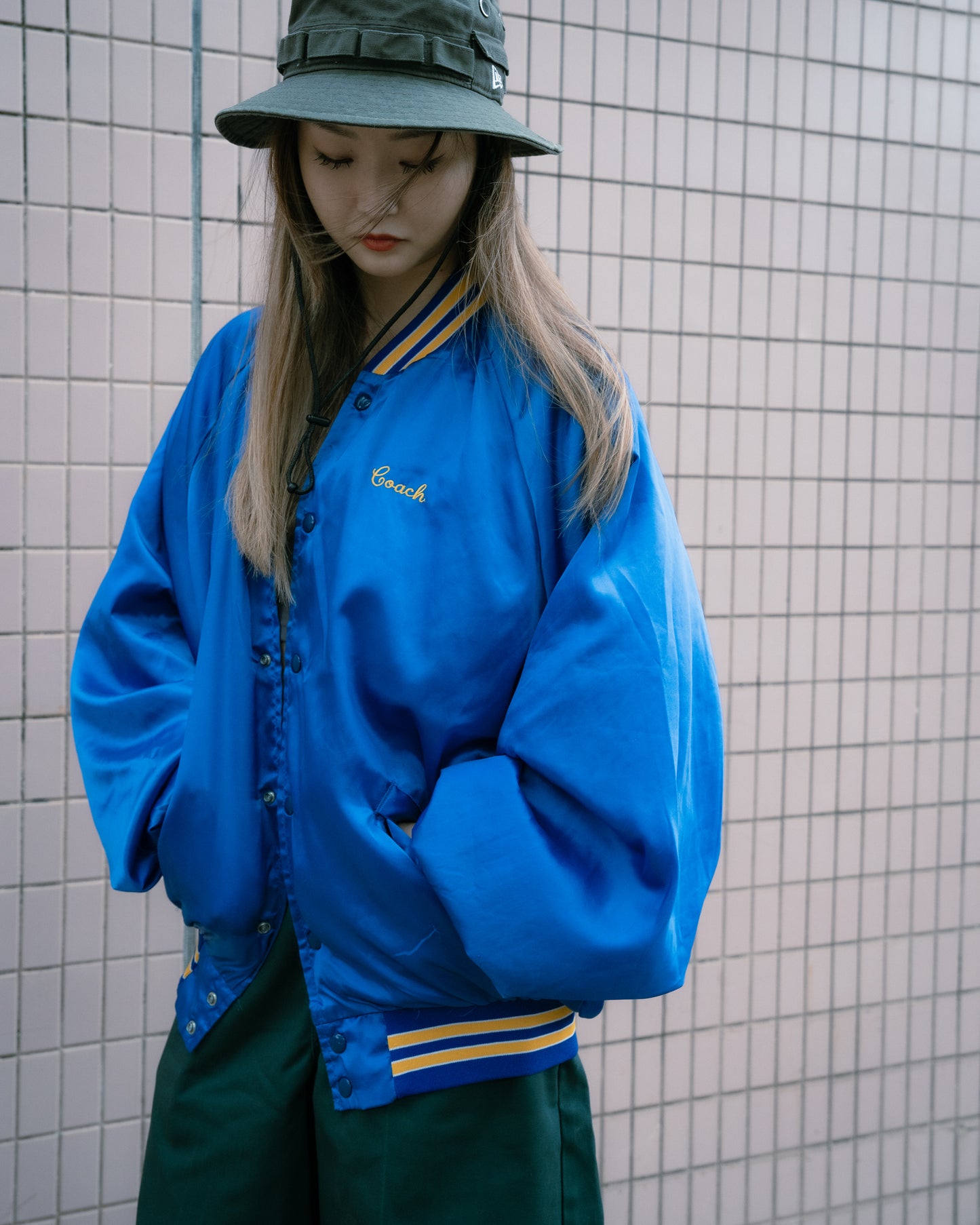 1990s "KING LOUIE" Satin Coach Jacket