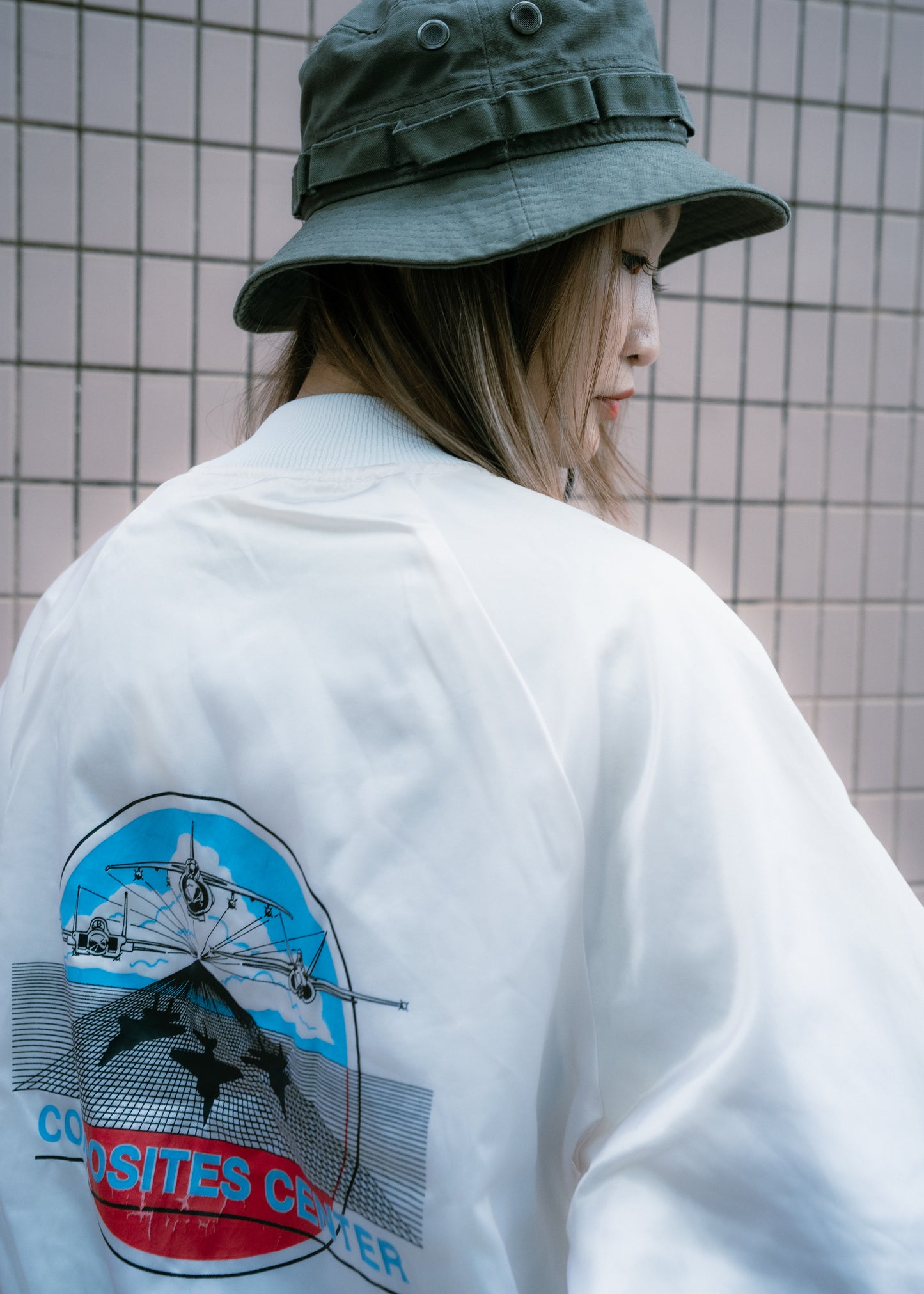 1990s "AUBUAN" MCDONNEL DOUGLAS Satin Jacket