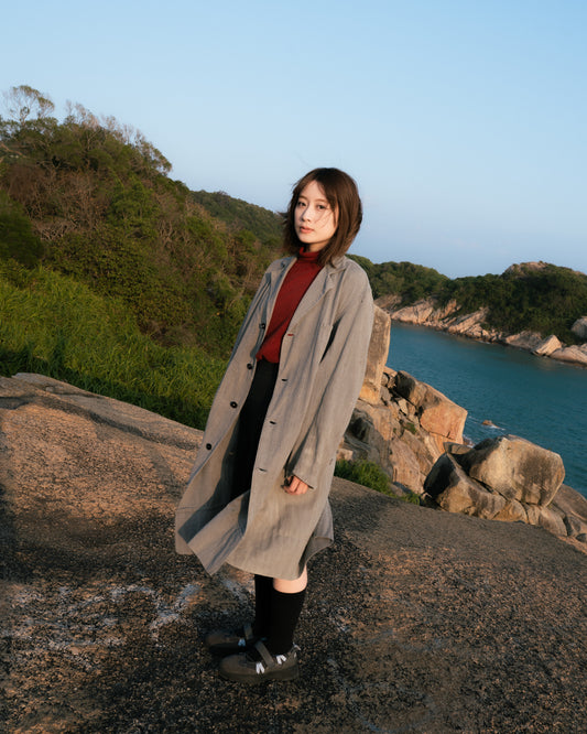 1950-60s French Black Chambray Atelier Coat