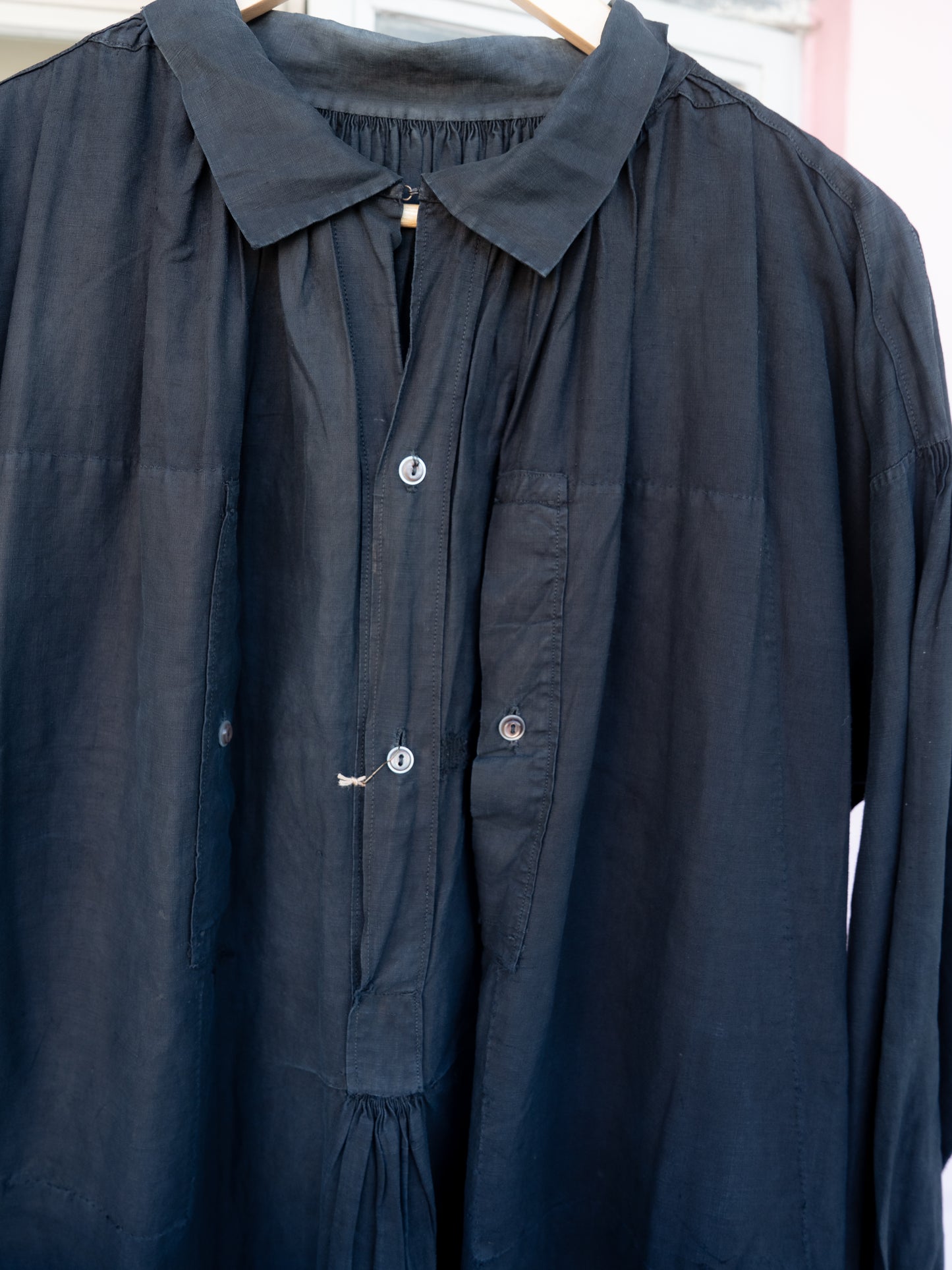 1910-20s French Indigo Linen Biaude