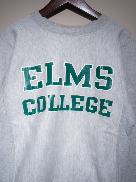 Late 1980s "CHAMPION" ELMS COLLEGE Reverse Weave Sweatshirt