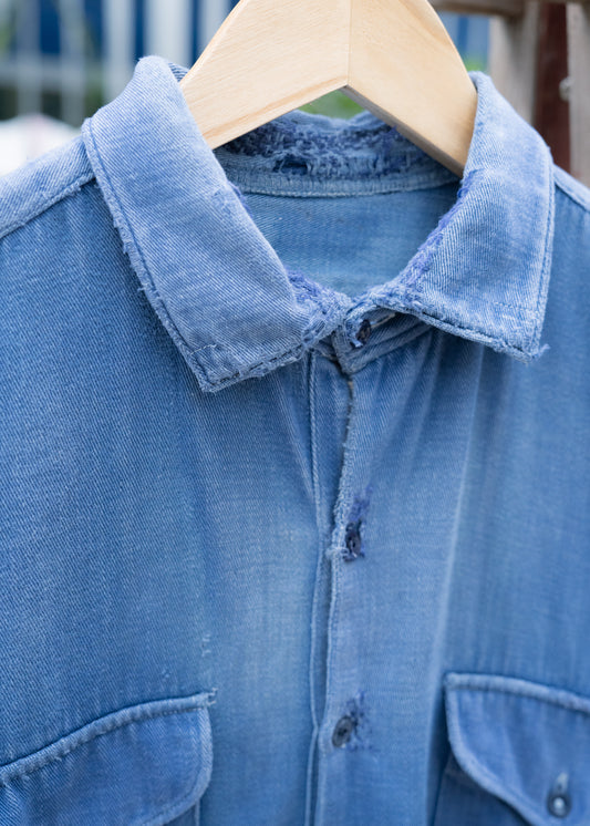 1940-50s French Cotton Pullover Work Shirt