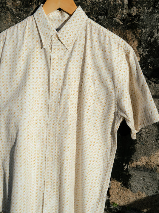 "TIMES LAY" Patterned Short Sleeve Button-Down Shirt
