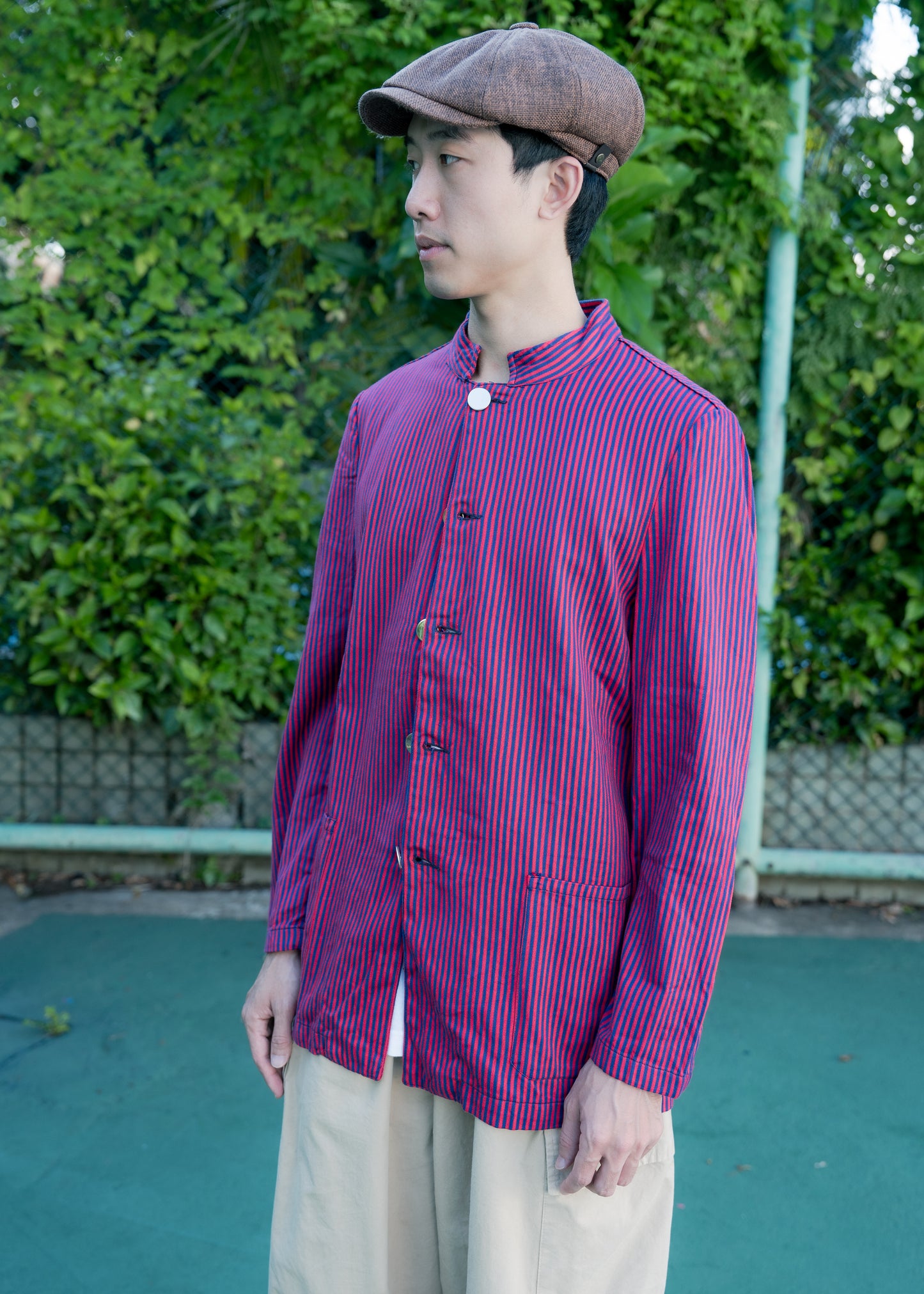 1960-70's "SARCHI-SUD s.r.l. Latina" Italian Striped Chef Jacket