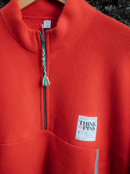 1980s "THINK PINK" Quater Zip Pullover
