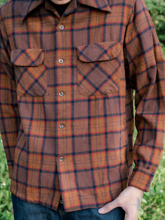 Late 1960s "PENDLETON" Wool Plaid Board Shirt