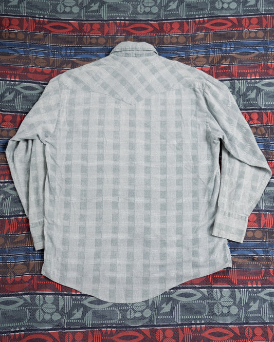 "OUTLAW" Western Dobby Stripe Pearl Snap Long Sleeve Shirt