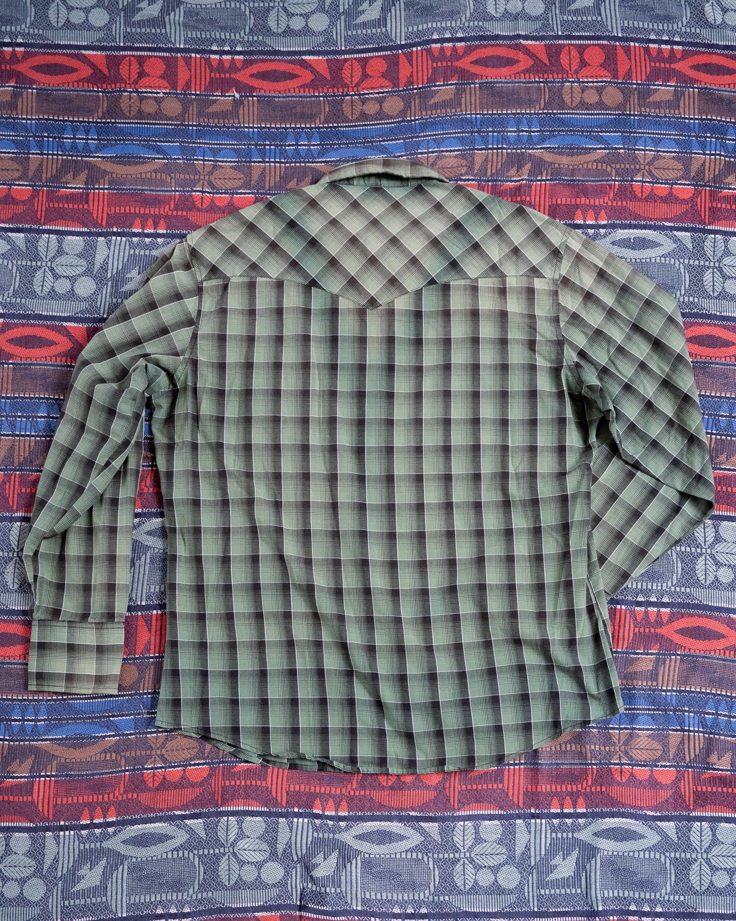 "WRANGLER" Long Sleeve Western Snap Plaid Shirt
