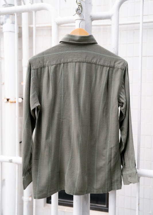 1990s "DAKS" Houndstooth LS Button-Up Shirt