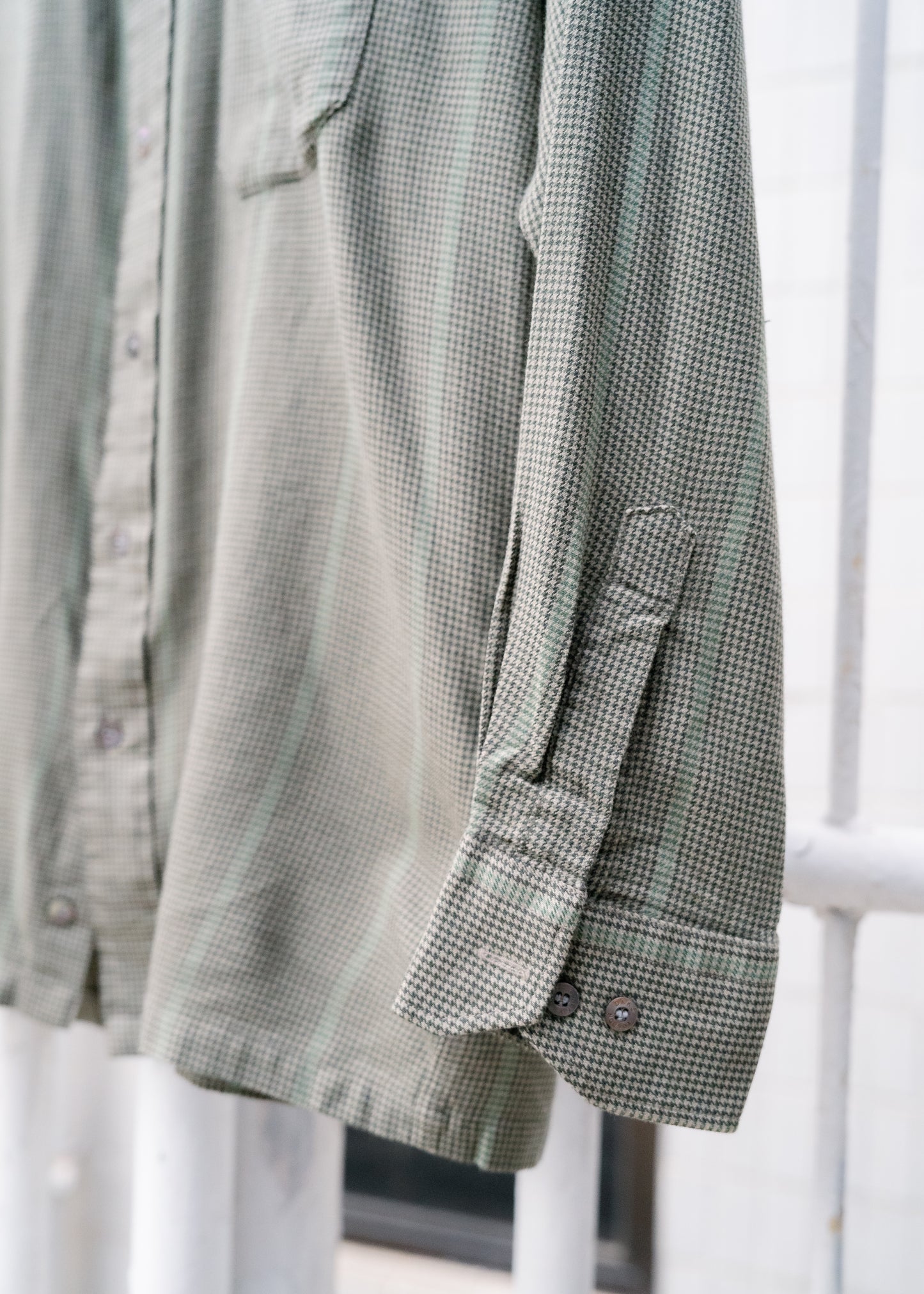 1990s "DAKS" Houndstooth LS Button-Up Shirt
