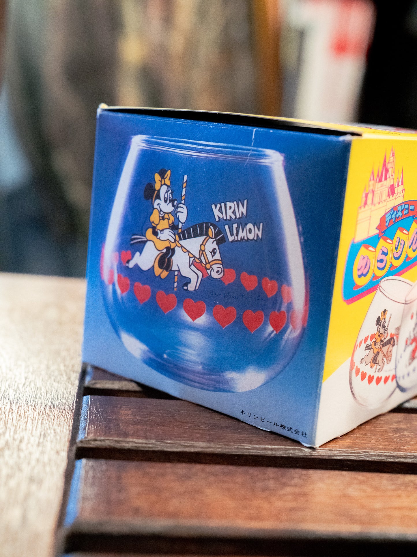 KIRIN LEMON x DISNEY Minnie Mouse Carousel Glass Swing Tumbler With Box