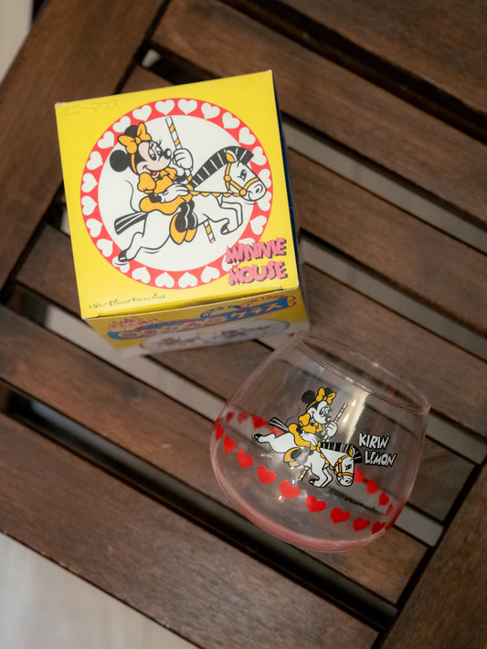 KIRIN LEMON x DISNEY Minnie Mouse Carousel Glass Swing Tumbler With Box