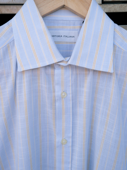 "SARTORIA ITALIANNA" Striped Short Sleeve Button-Up Shirt