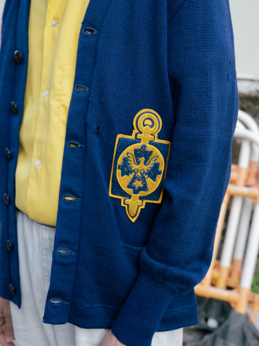 1960s "Dehen" Letterman Wool Cardigan