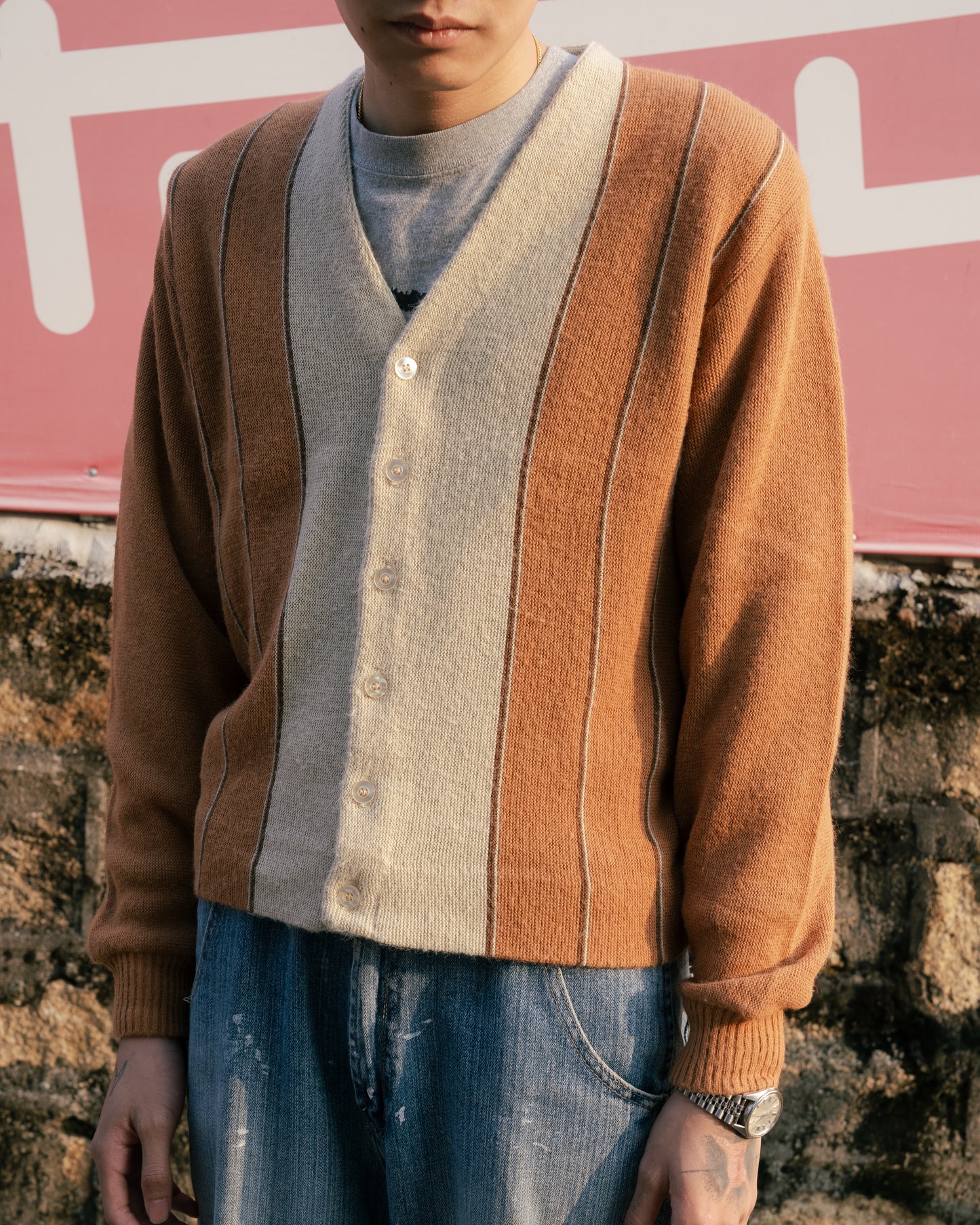 1960-70's "CROWN SPORTSWEAR" Orlon Acrylic Cardigan