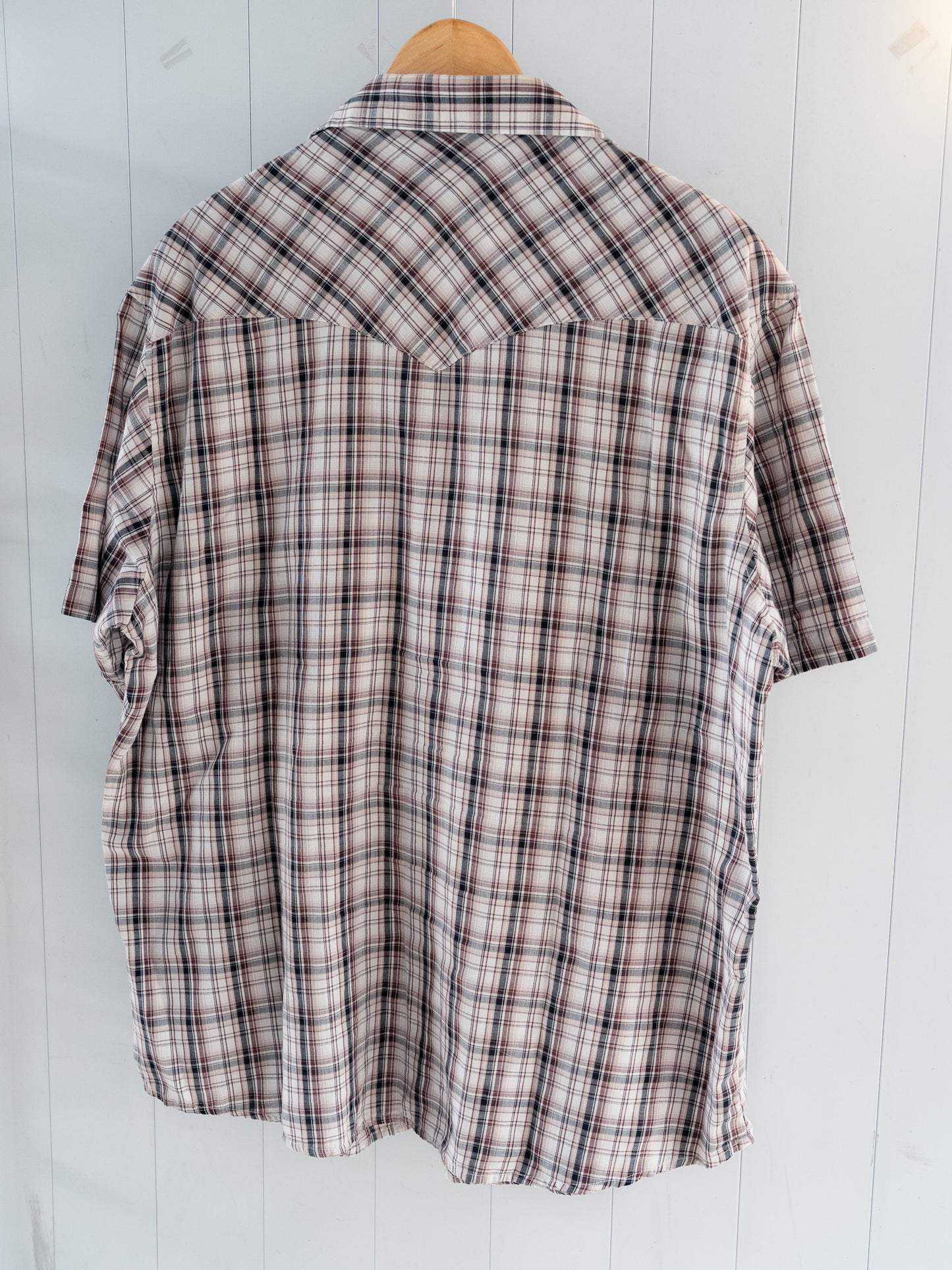 "WRANGLER" Plaid Short Sleeves Western Snap Shirt