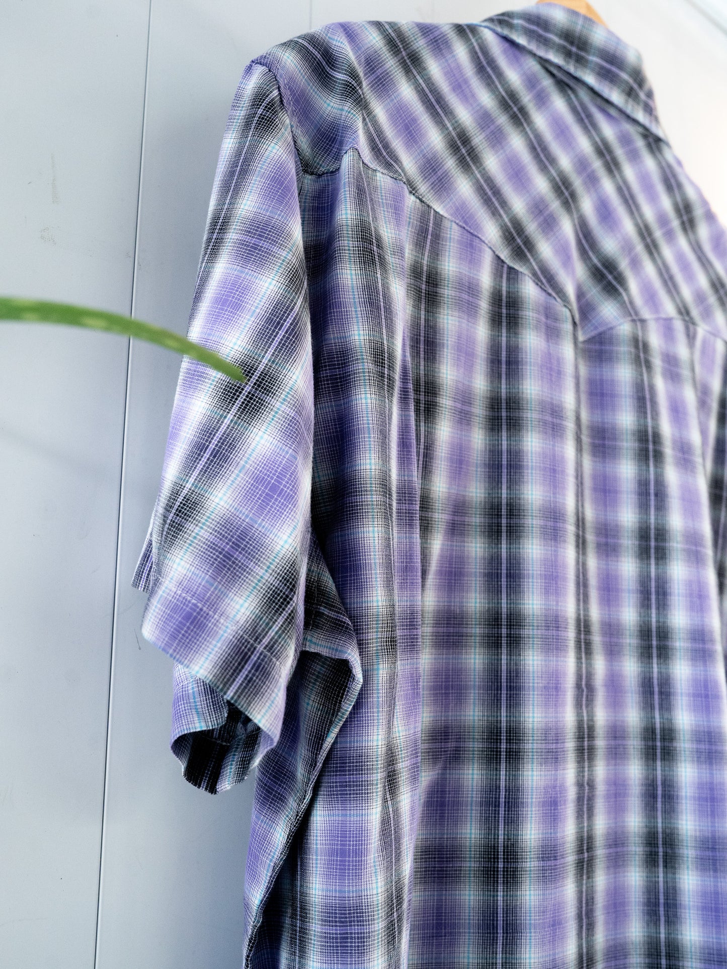 "WRANGLER" Plaid Short Sleeves Western Snap Shirt