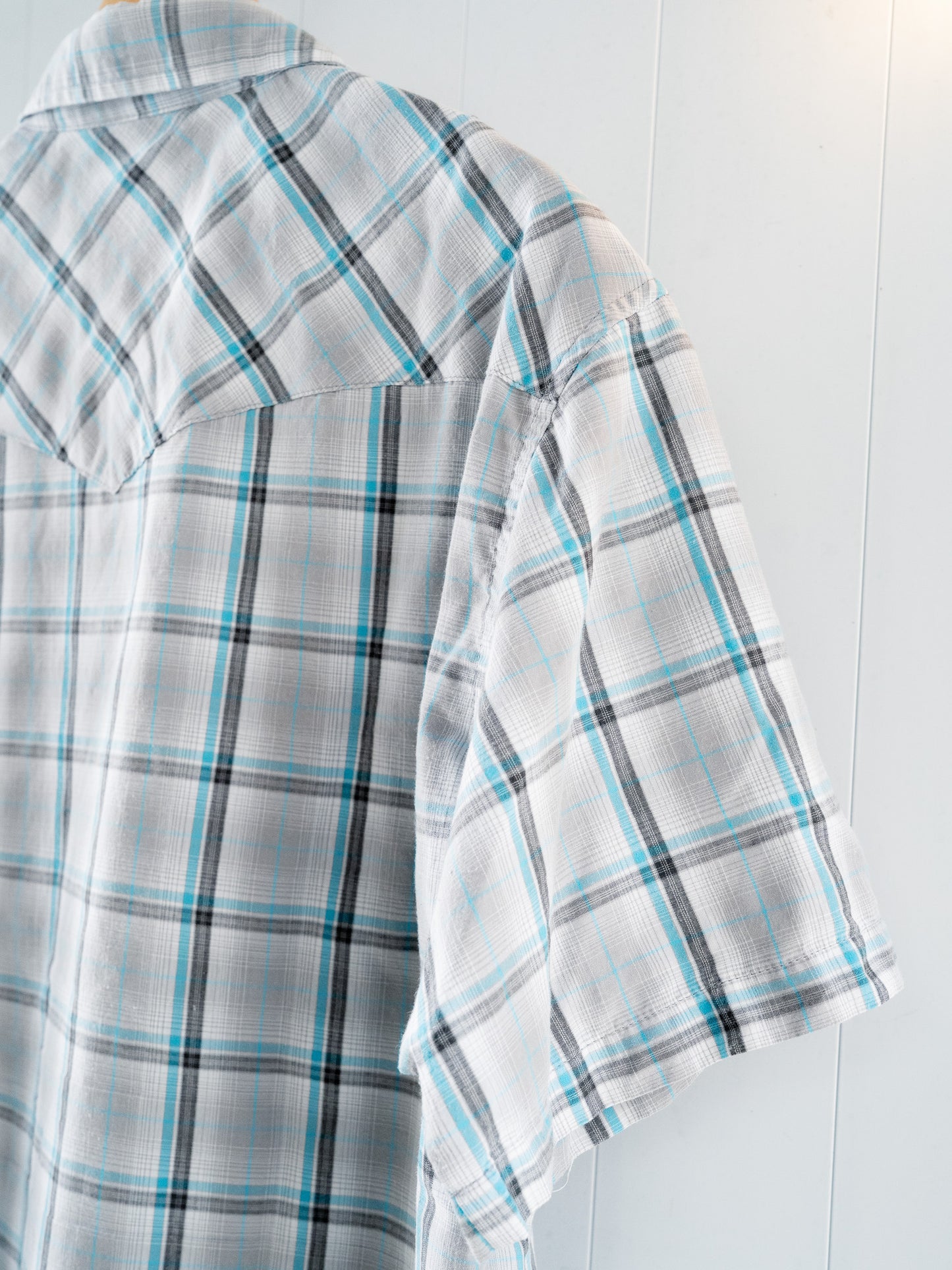 "WRANGLER" Plaid Short Sleeves Western Snap Shirt