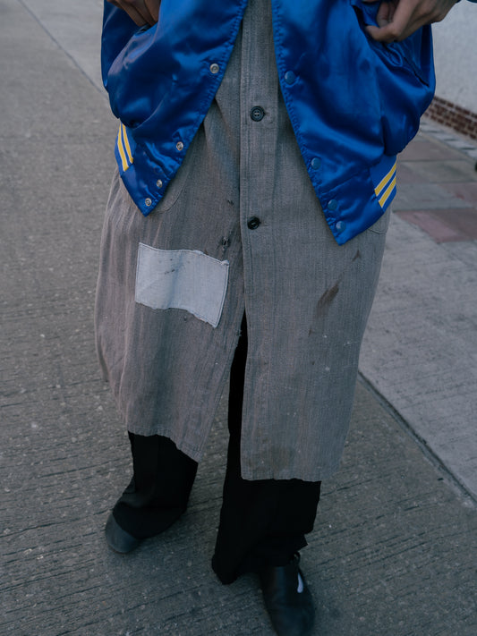 1950-60s French "Bernard Jalais" Black Chambray Atelier Coat