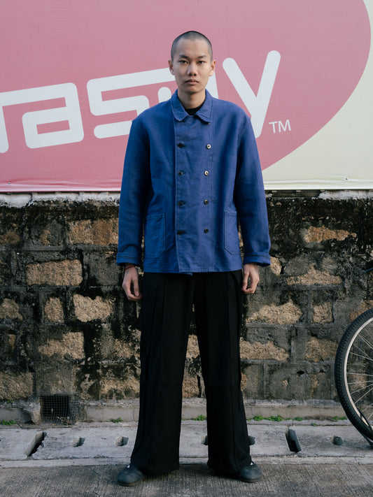 1950-60s French Cotton Twill Double Breasted Work Jacket