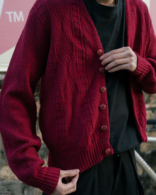 1960-70s Acrylic Knit Button Up Cardigan