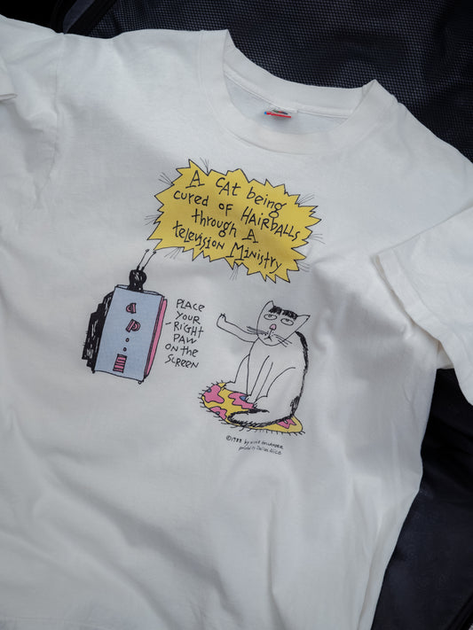 1990s "Fruit Of The Loom" Nicole Hollander Cat Print Tee