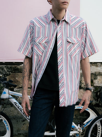 「Wrangler」珍珠按扣短袖襯衫