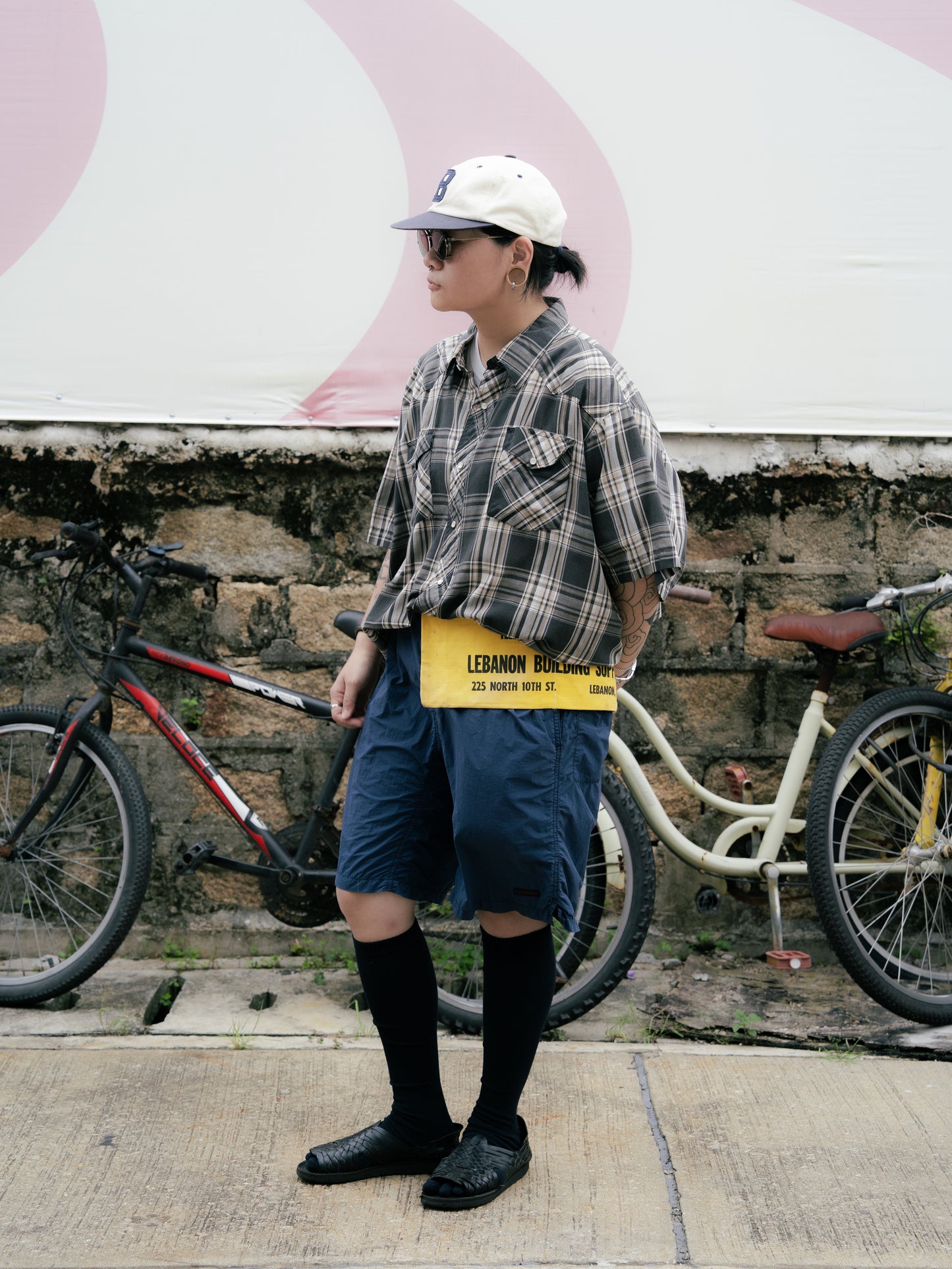 "Wrangler" Plaid Snap Button Short Sleeve Shirt