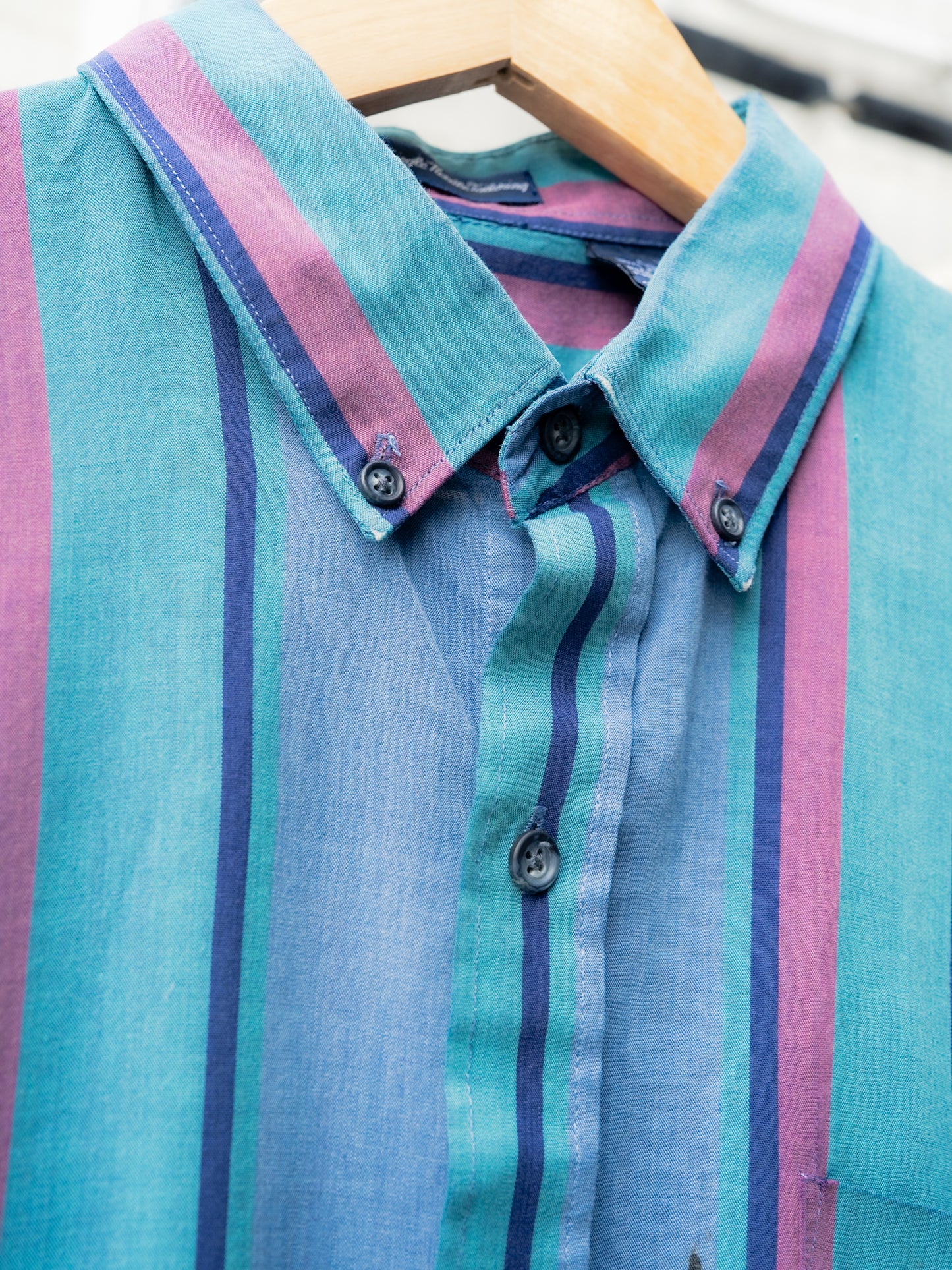 "POLO CLUB MANHATTAN" Striped Short Sleeves Button-Down Shirt"